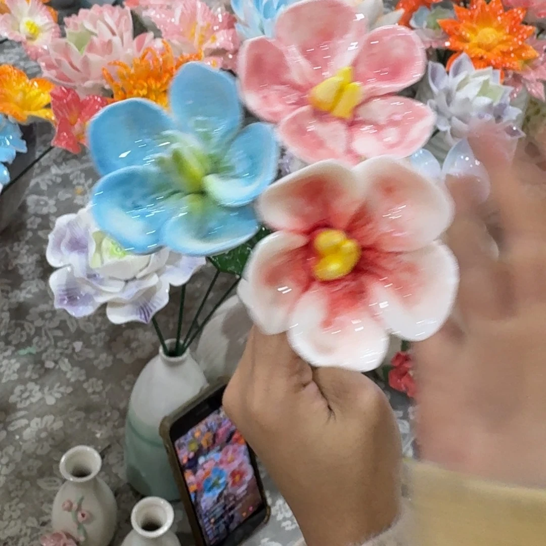 陶瓷花拍满20元发货，爱退款拉黑