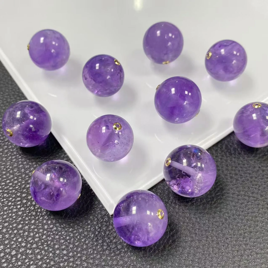 「戴琴珠宝」DQ779-18K金镶紫水晶圆珠18mm左右配件（多样性发其一）