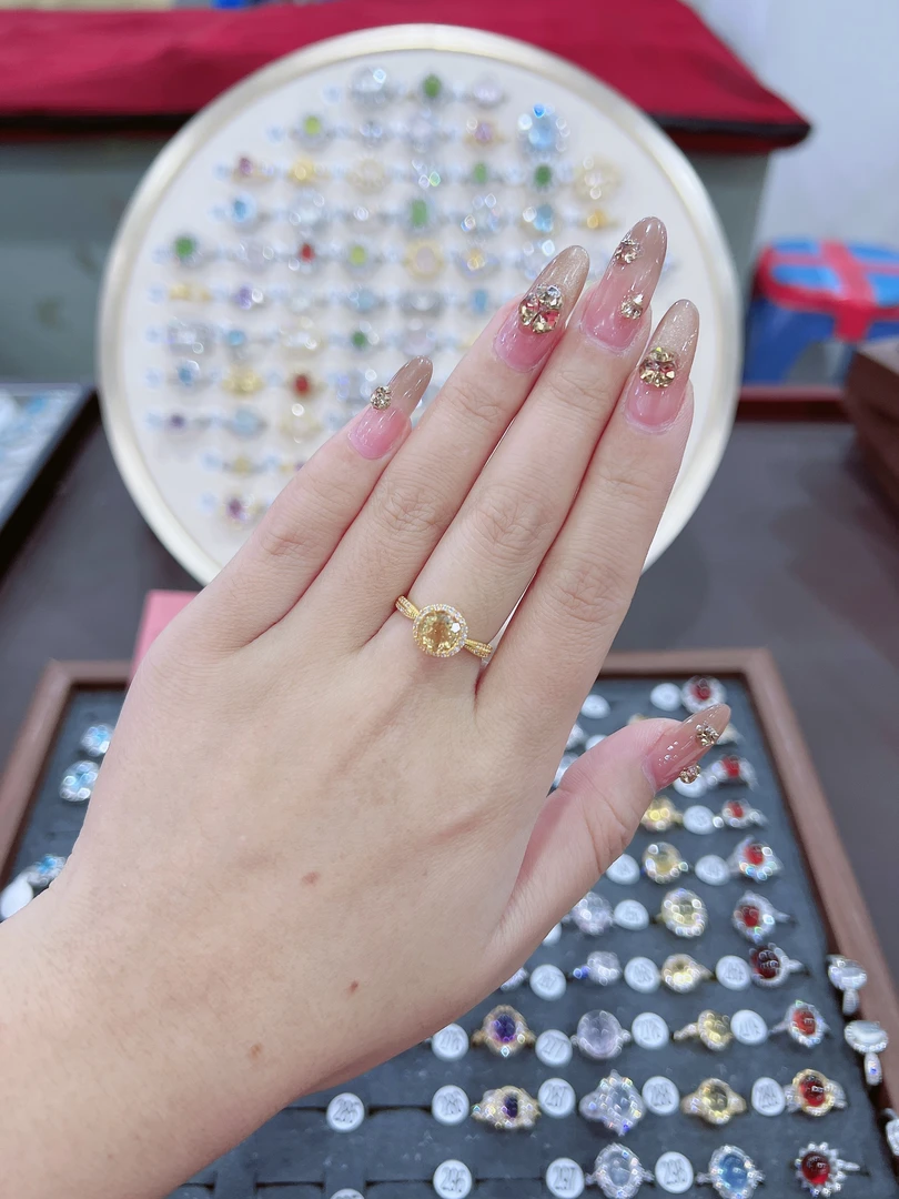 黄水晶招米太阳花925银镶嵌