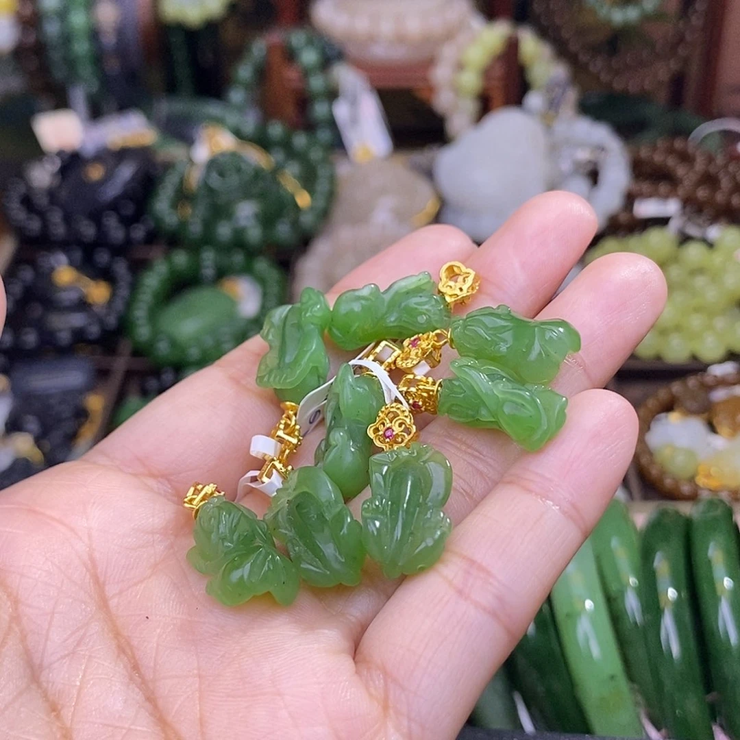 和田玉未镶嵌颈饰多样性发一 925.银碧玉貔貅