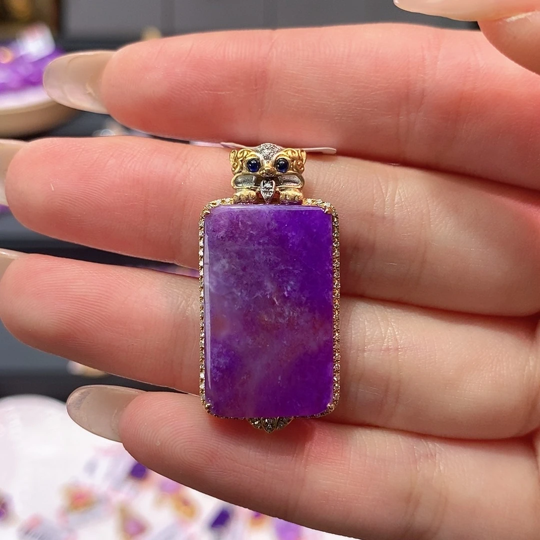 苏纪石（舒俱来）18K金镶嵌吊坠(不含链)