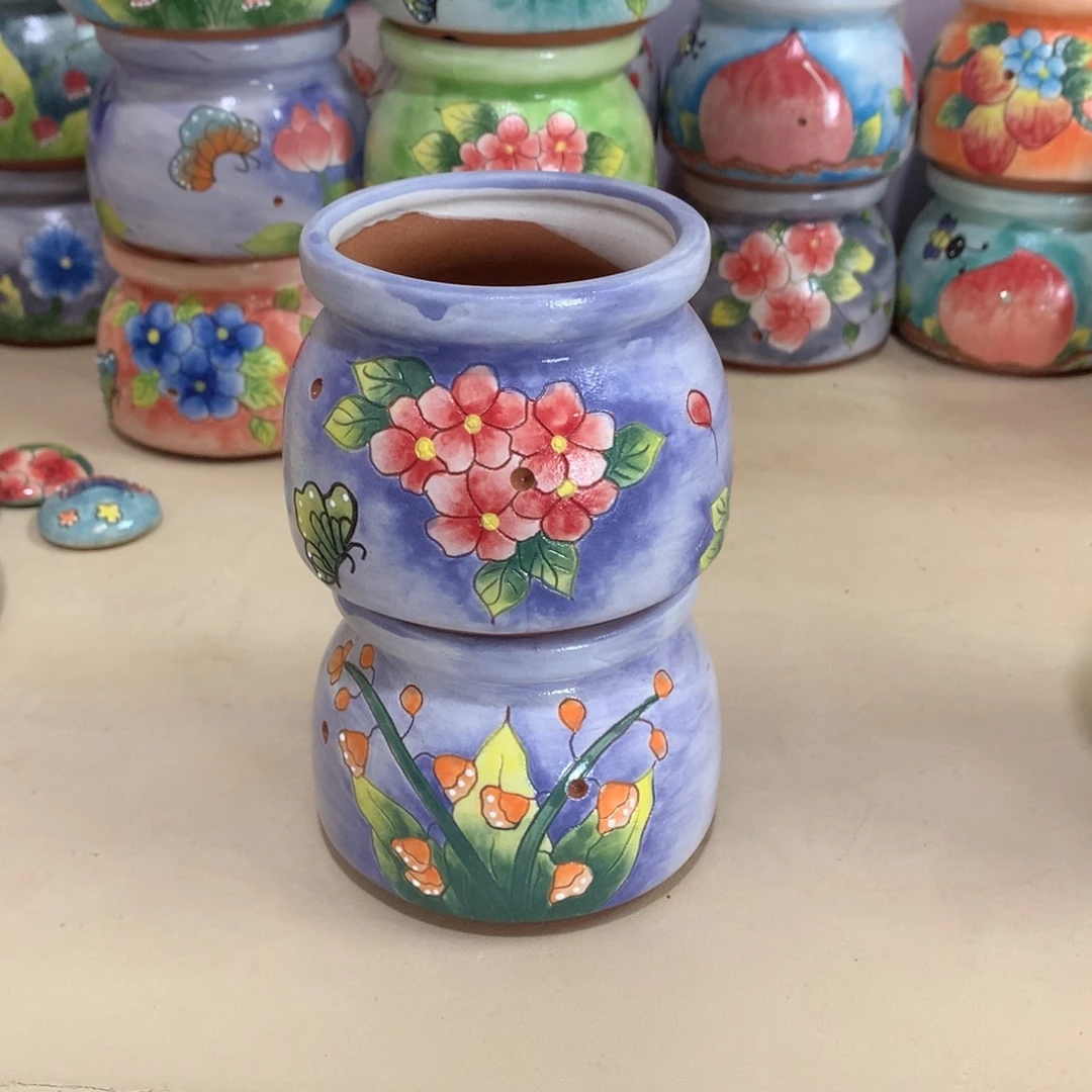 小*子福利花盆，手绘花盆