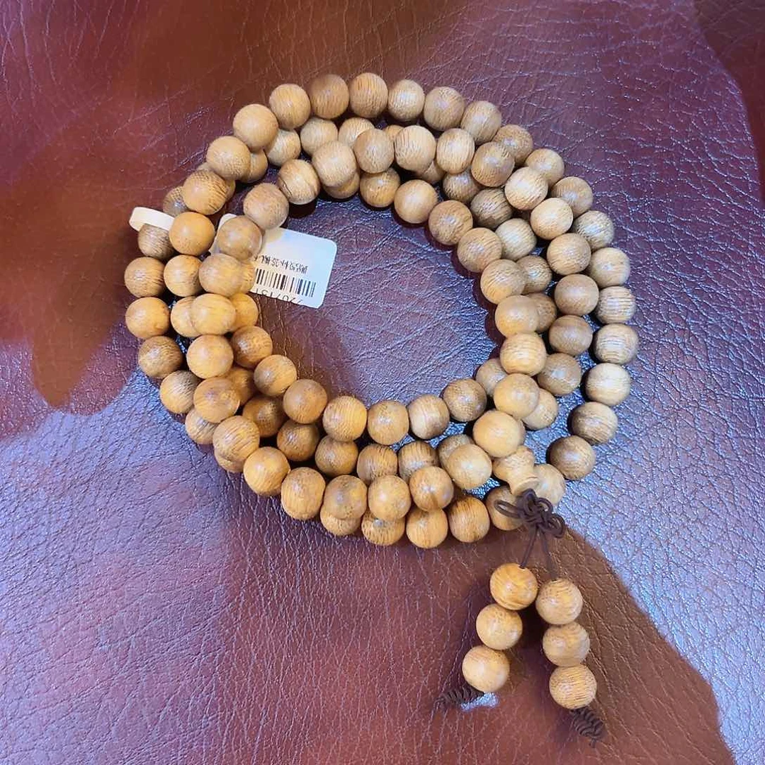 手串沉香文莱8mm黄油格圆珠多圈