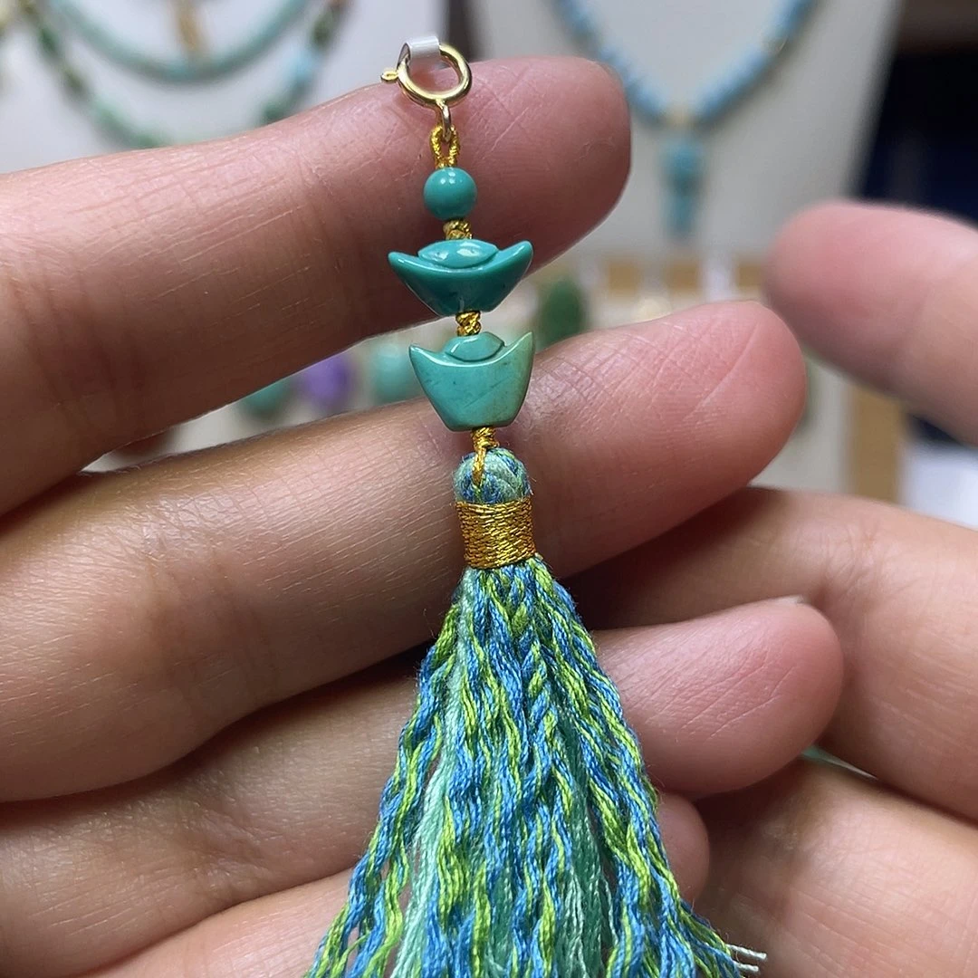 绿松石银S925镶嵌滴流