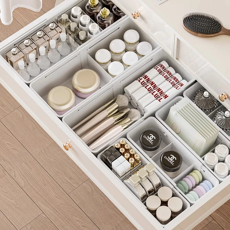 抽屉内分格收纳盒内置分隔伸缩化妆品分类梳妆台深柜隔板宿舍厨房