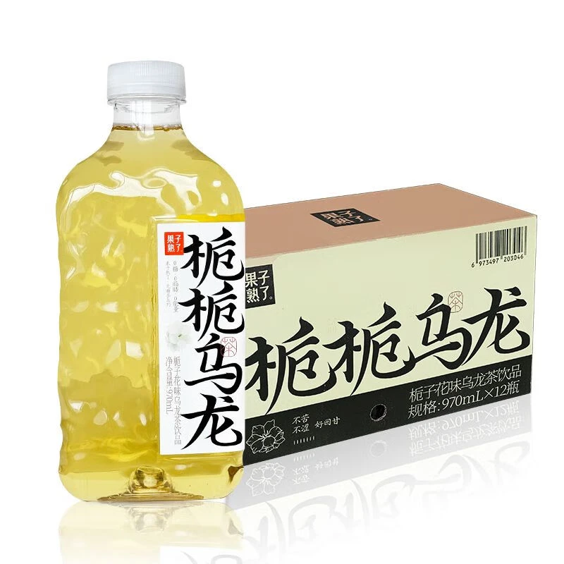 果子熟了无糖茶饮料栀栀乌龙茶饮品0糖0脂肪970ml*12瓶饮料整箱