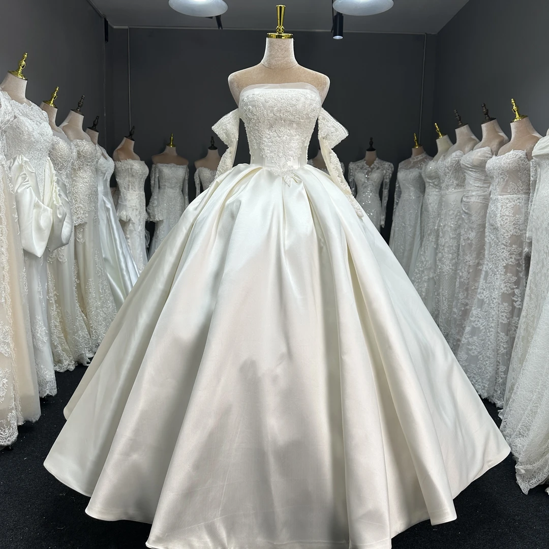 （LOEVER婚纱工厂）缎面婚纱小个子款(可定做)