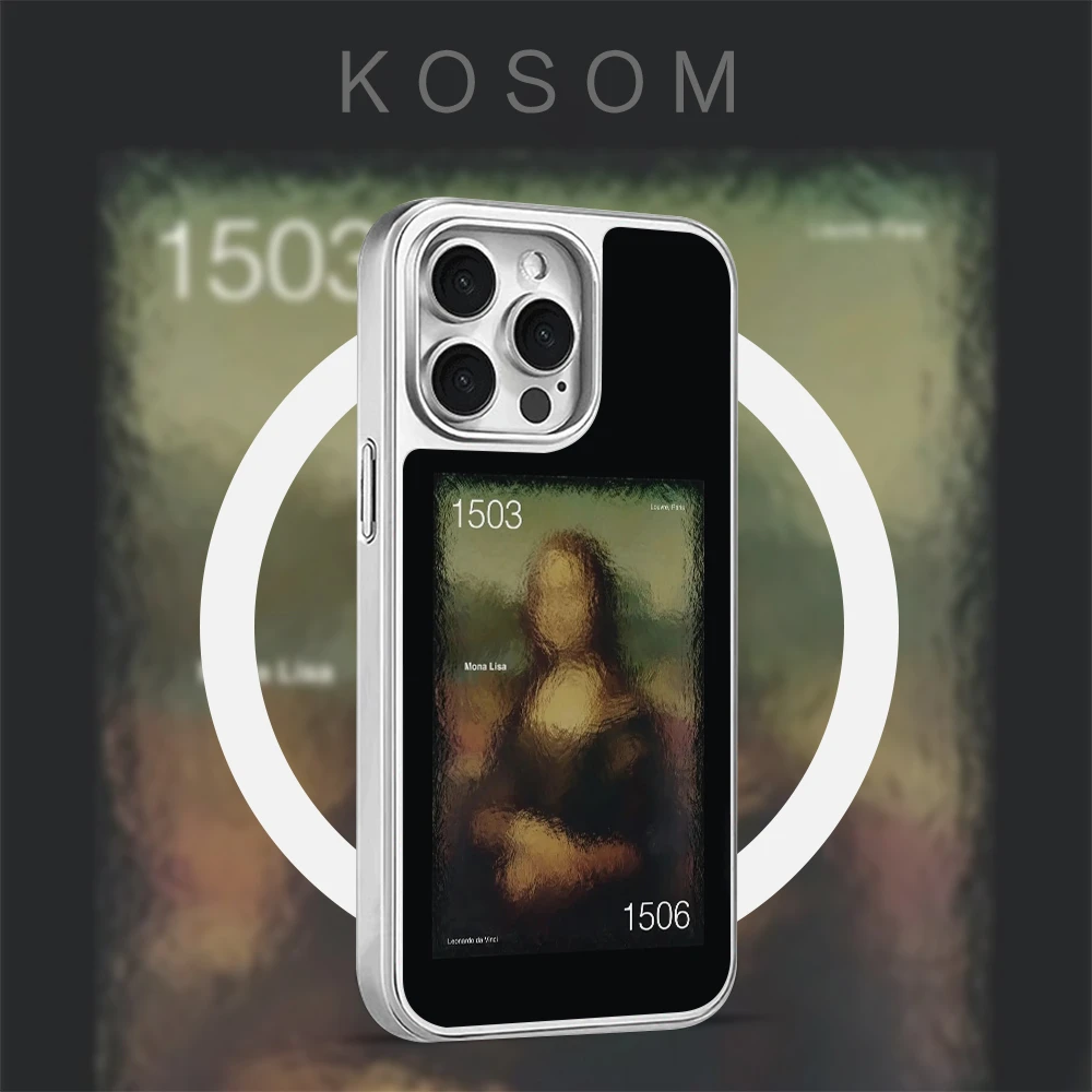 模糊Monalisa磨砂磁吸电镀壳苹果16promax/15小众高级防摔17pro