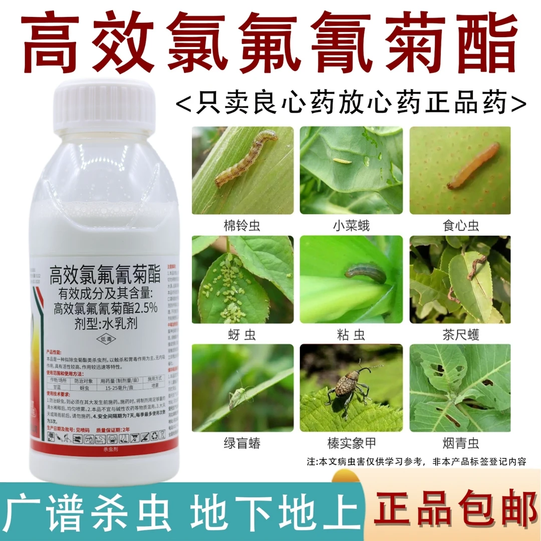 高效氯氟氰菊酯杀虫剂防治菜青虫蚜虫棉铃虫蔬菜花卉通用杀虫剂