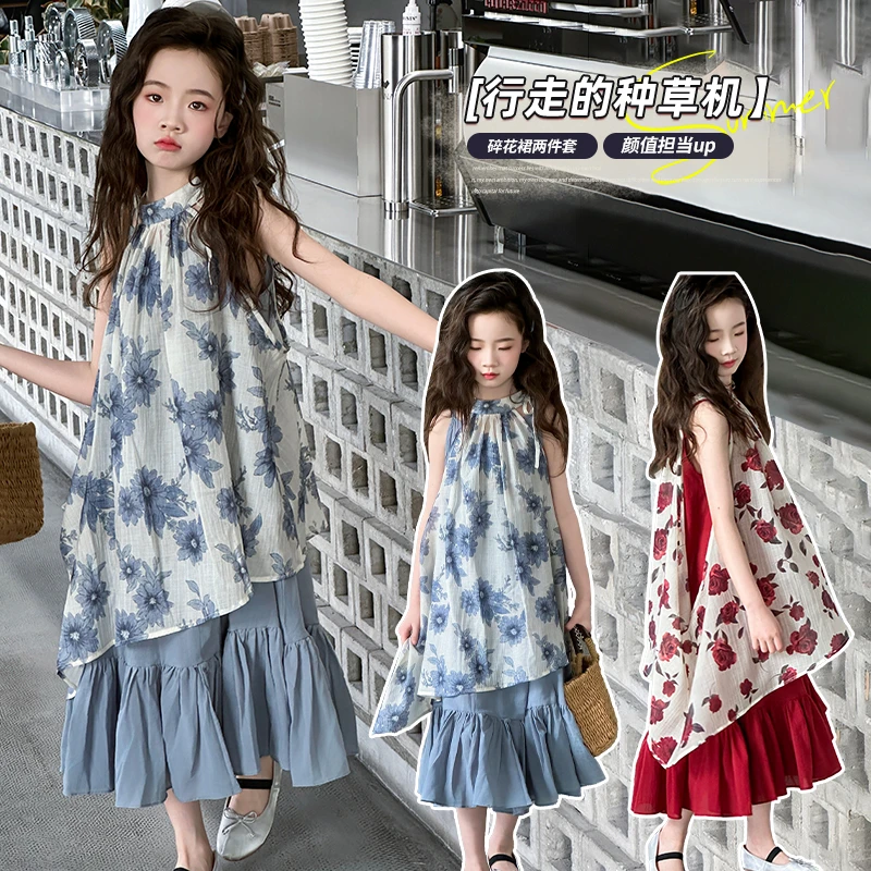 女童新中式连衣裙裤子套装3