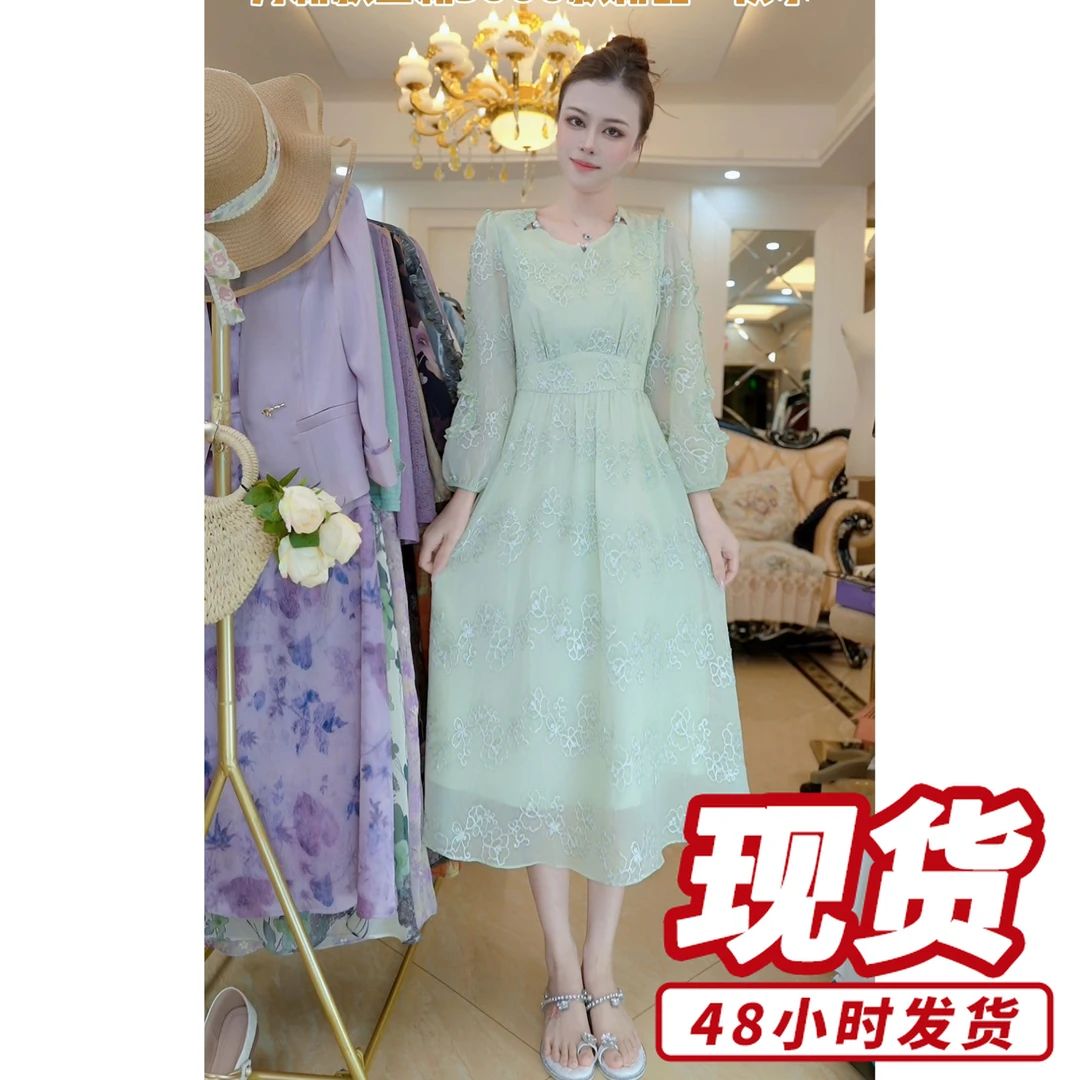 减龄百搭礼服裙2025春季新款中青年修身连衣裙D3202