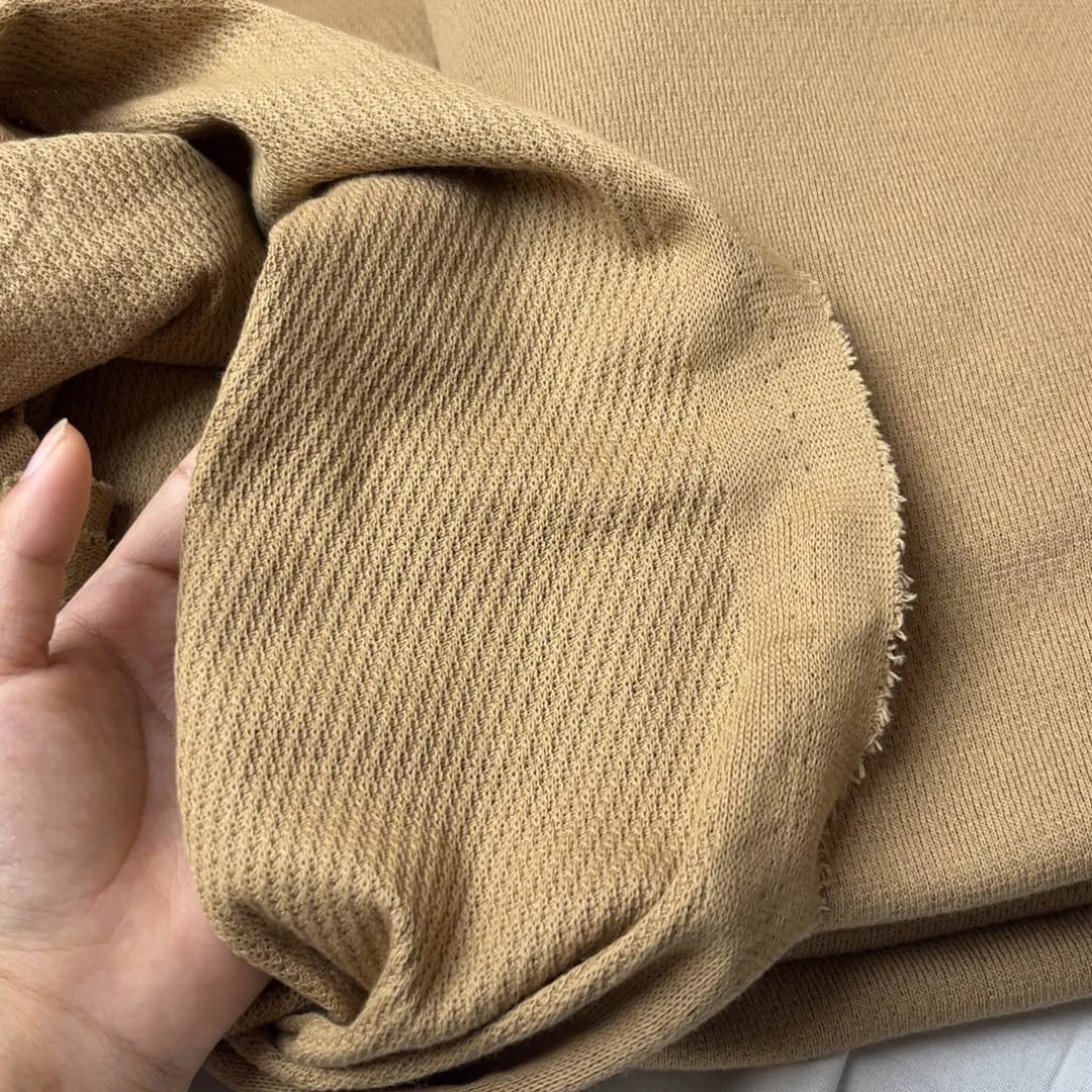 卡其色全棉针织衫1米。