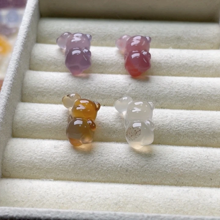 未镶嵌玛瑙爱心小熊玛瑙/玉髓