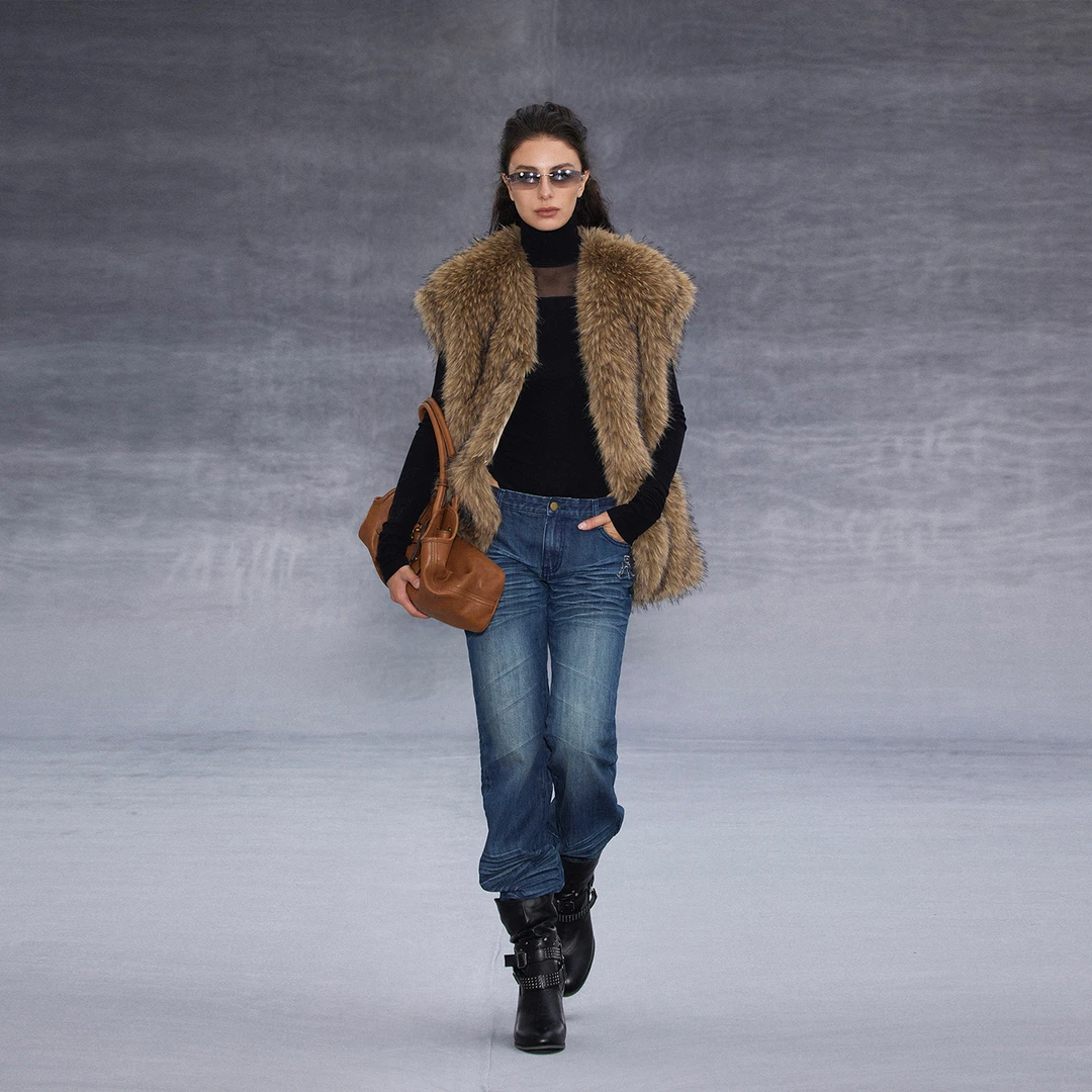 Randpickée 人造皮草 retro系列-V领环保皮草马甲