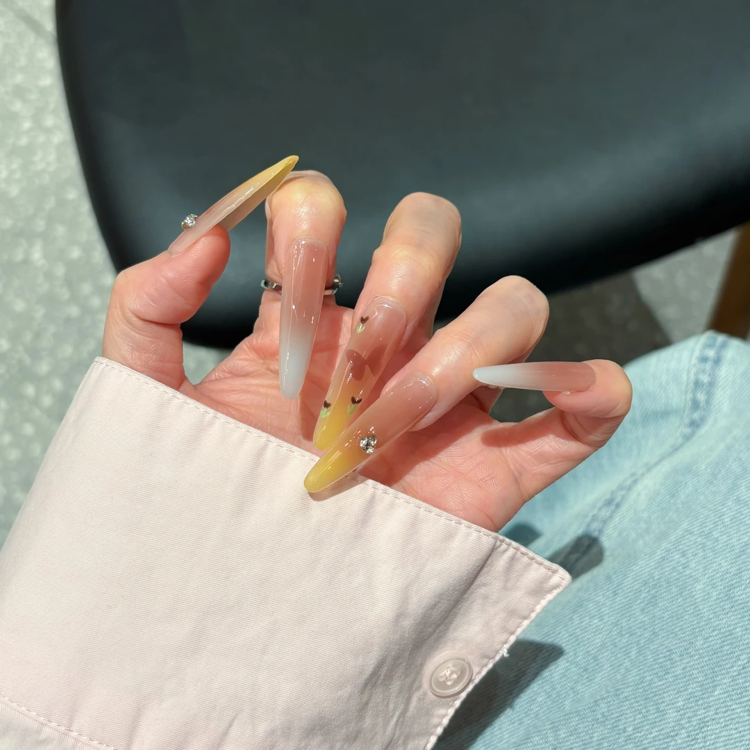 【582】柚米穿戴甲 蝴蝶小钻美甲