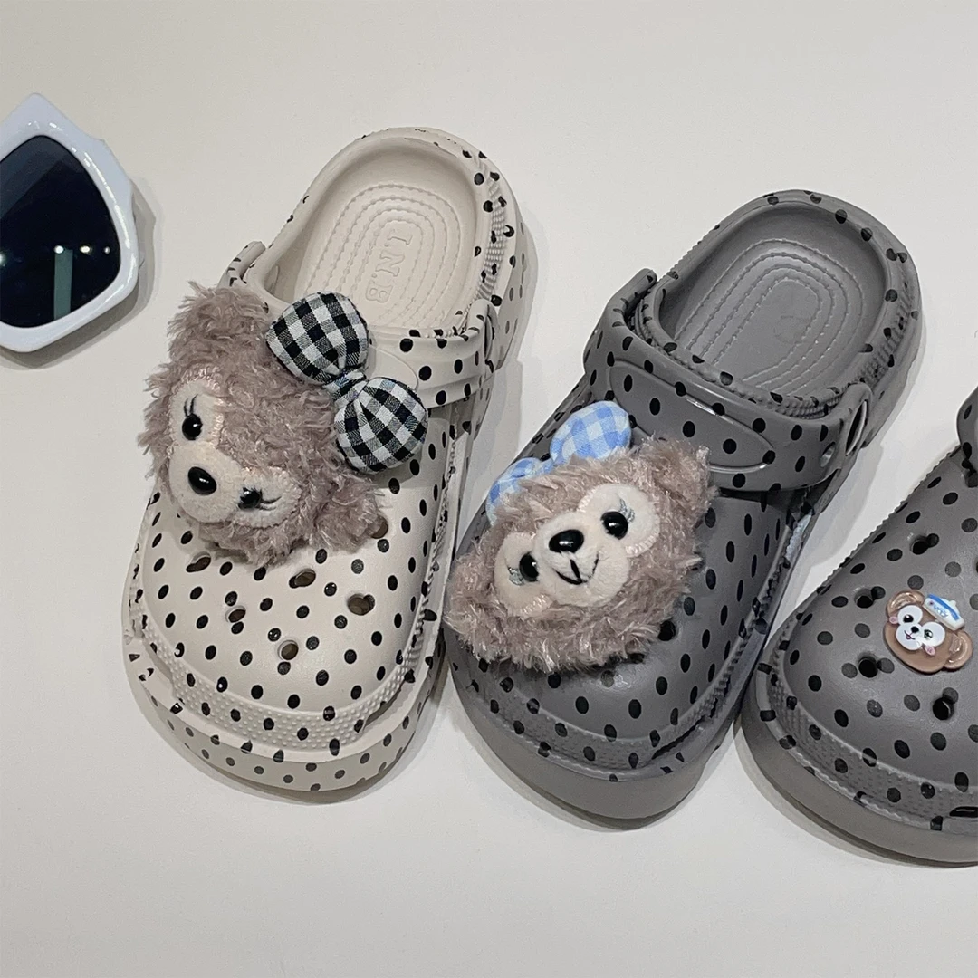 左左家夏季新款儿童可爱卡通洞洞鞋女童透气户外沙滩拖鞋包头凉鞋