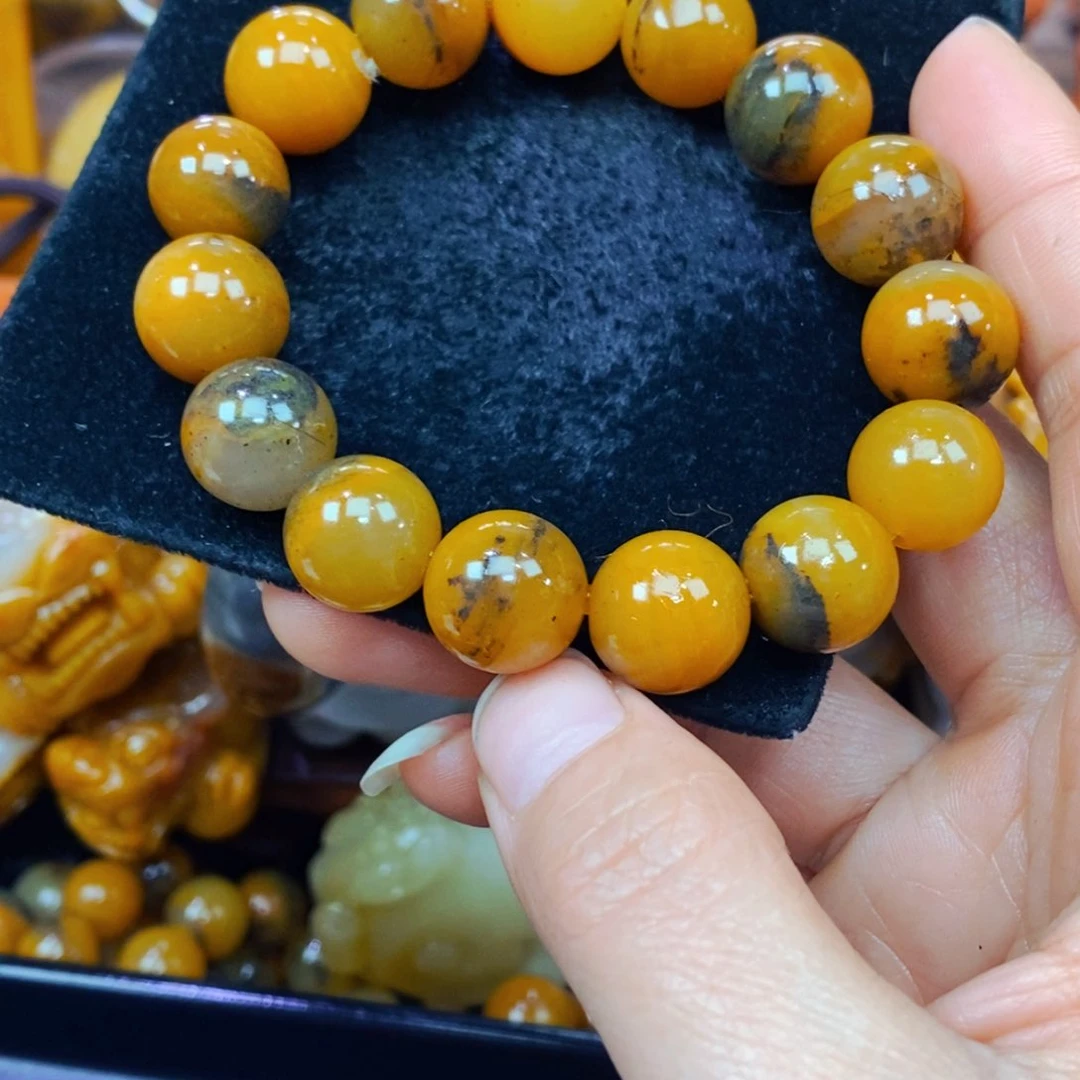 合金石英质玉（黄龙玉）珠宝半成品