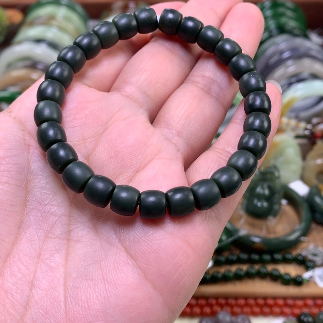 和田玉未镶嵌手链卡0.7_0.8