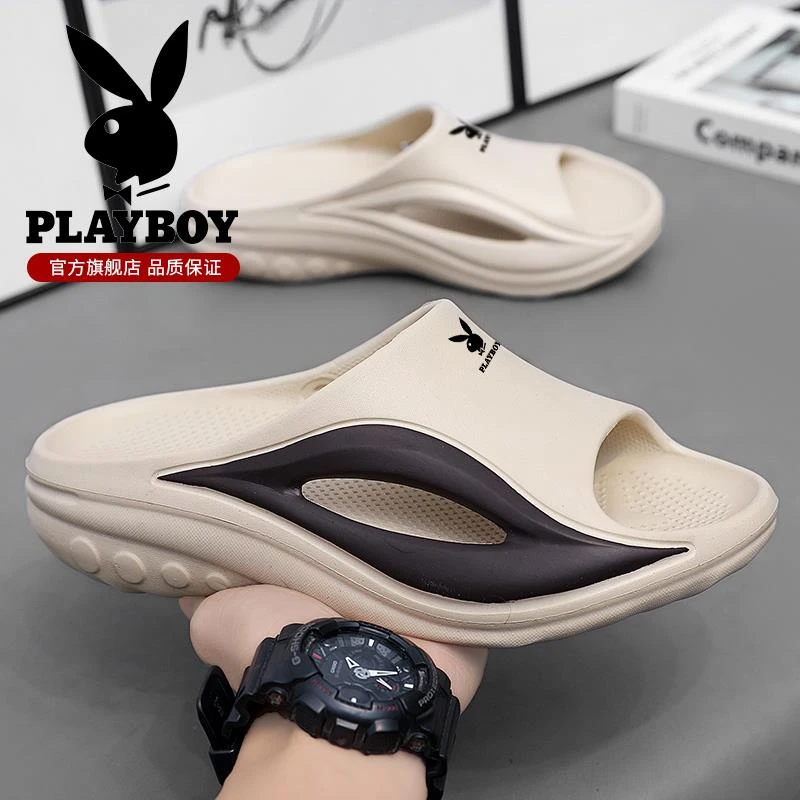 花花公子一字拖男冬季新款青少年软底百搭户外运动休闲沙滩凉拖鞋