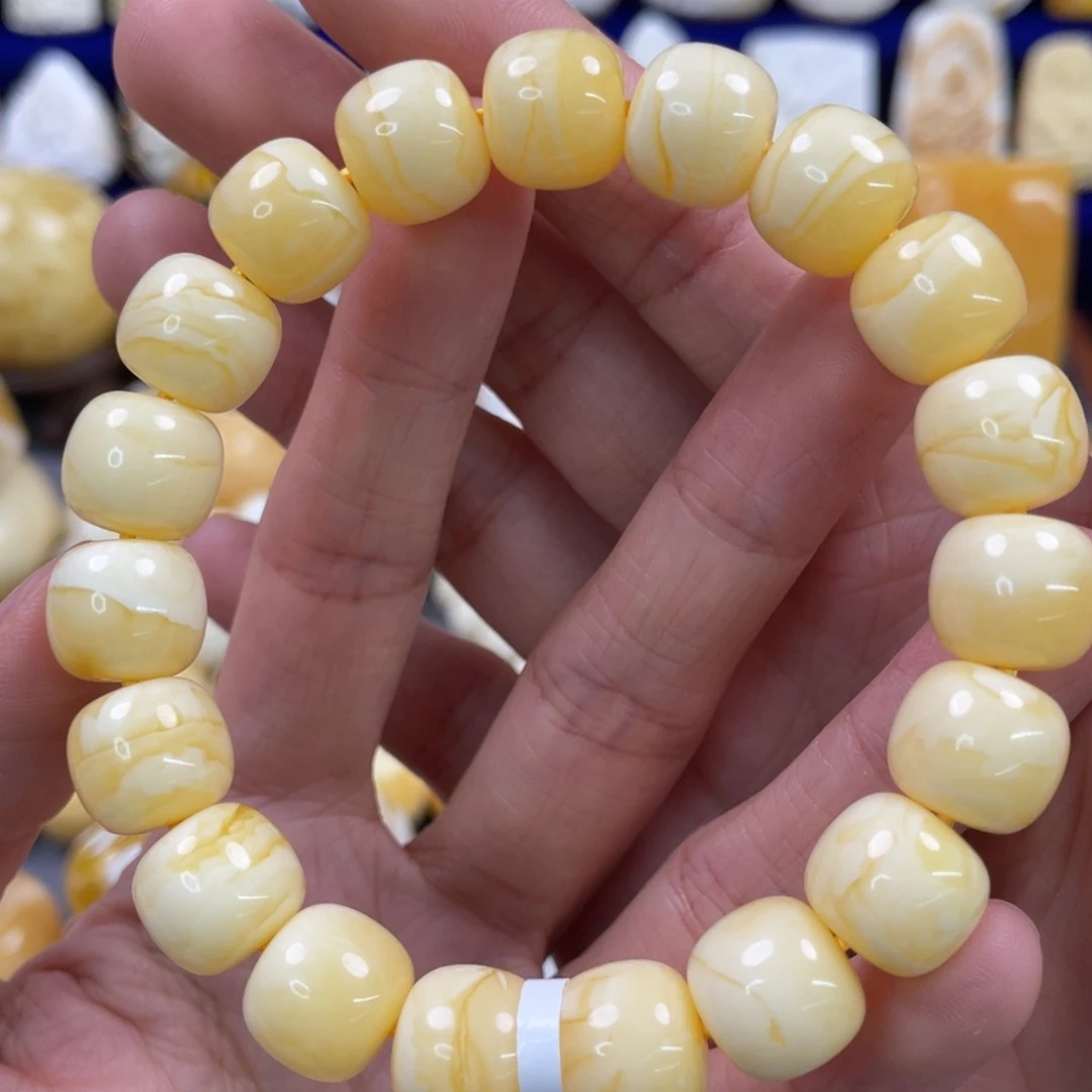 蜜蜡裸石未镶嵌琥珀蜜蜡手串卡12mm