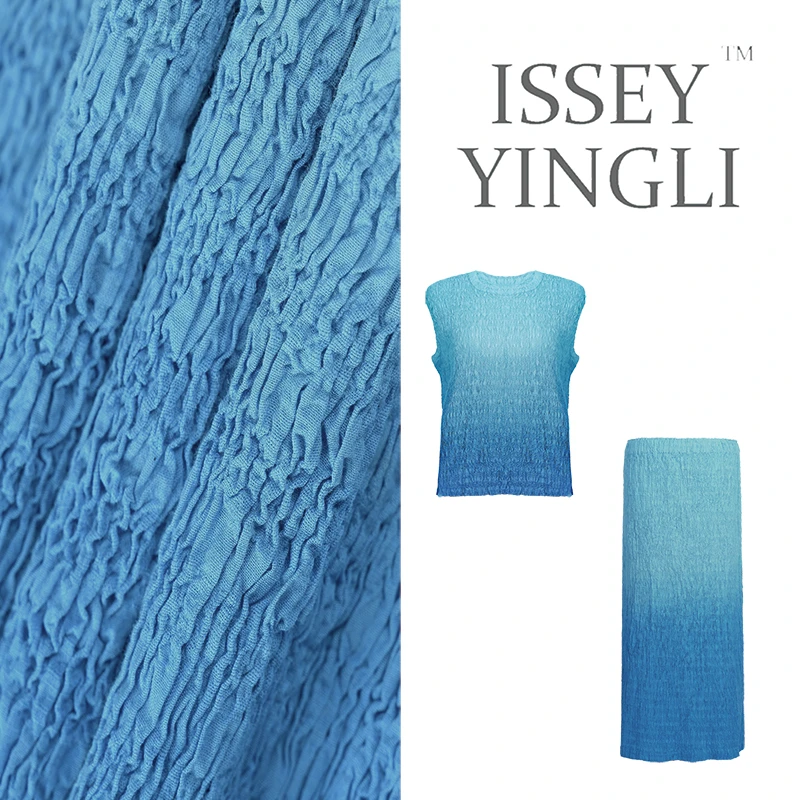 莉褶高端宅宅褶皱女士春夏新款套装气质百搭半裙休闲时尚上衣2784