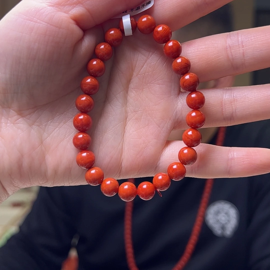 南红玛瑙未镶嵌7mm圆珠手串