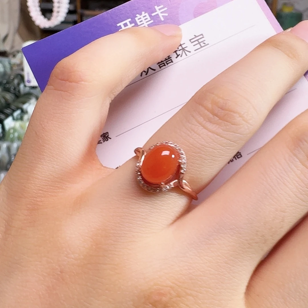 南红玛瑙银S925镶嵌颈饰