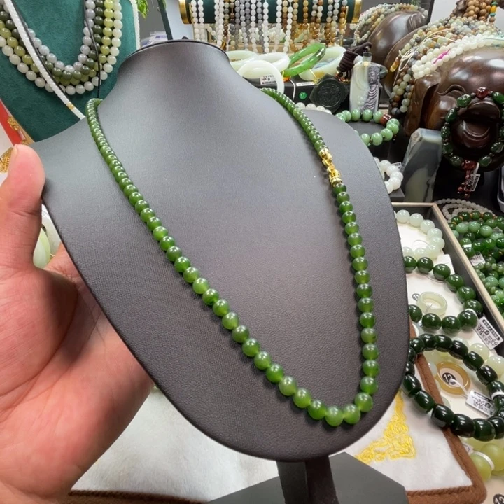 手链未镶嵌和田玉新疆玛纳斯碧玉卡6毛衣链