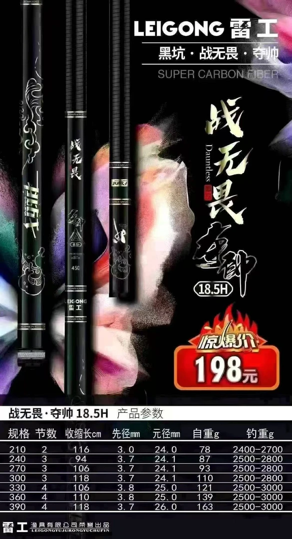 山东威海雷工黑坑钓竿～战无畏夺帅