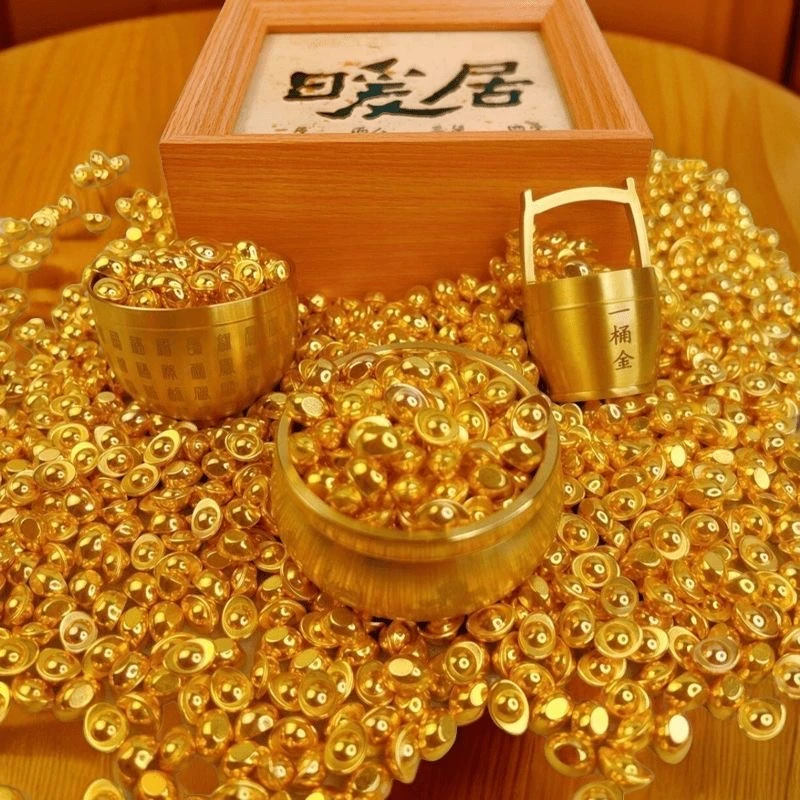 实心小元宝仿金金条合金工艺元宝聚宝盆填充物元宝创意中式摆件
