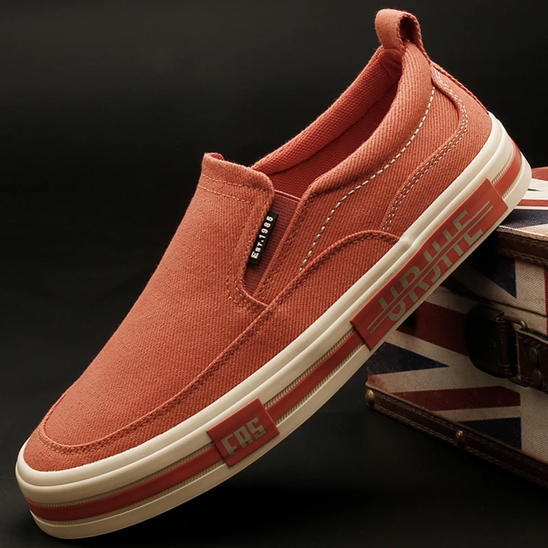 25805 男鞋轻便透气帆布鞋春秋男士低帮布鞋一脚蹬懒人鞋百搭潮鞋