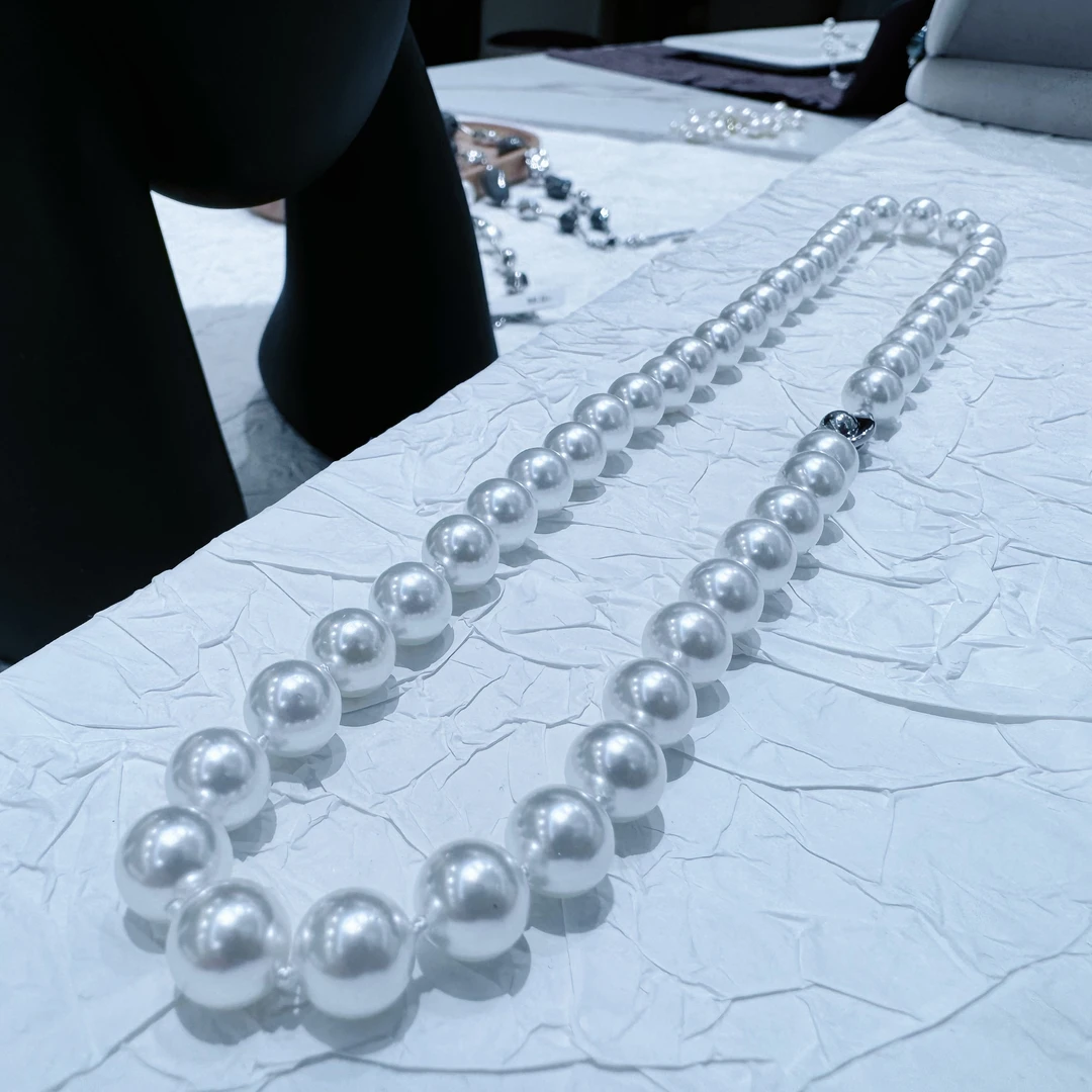 铜合金仿珍珠项链 8mm经典气质妈妈链满串设计项链45cm左右E2-029