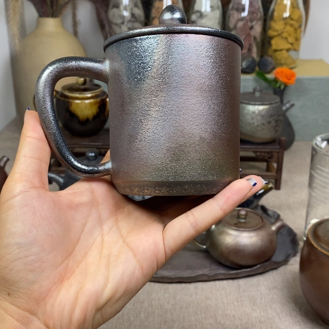 建水紫陶柴烧办公杯