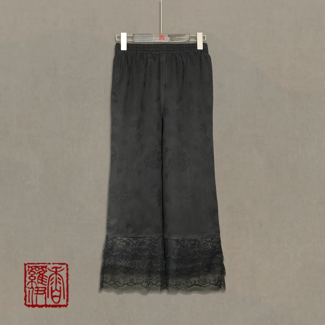 【墨韵织花】传统中式汉服提花裤子