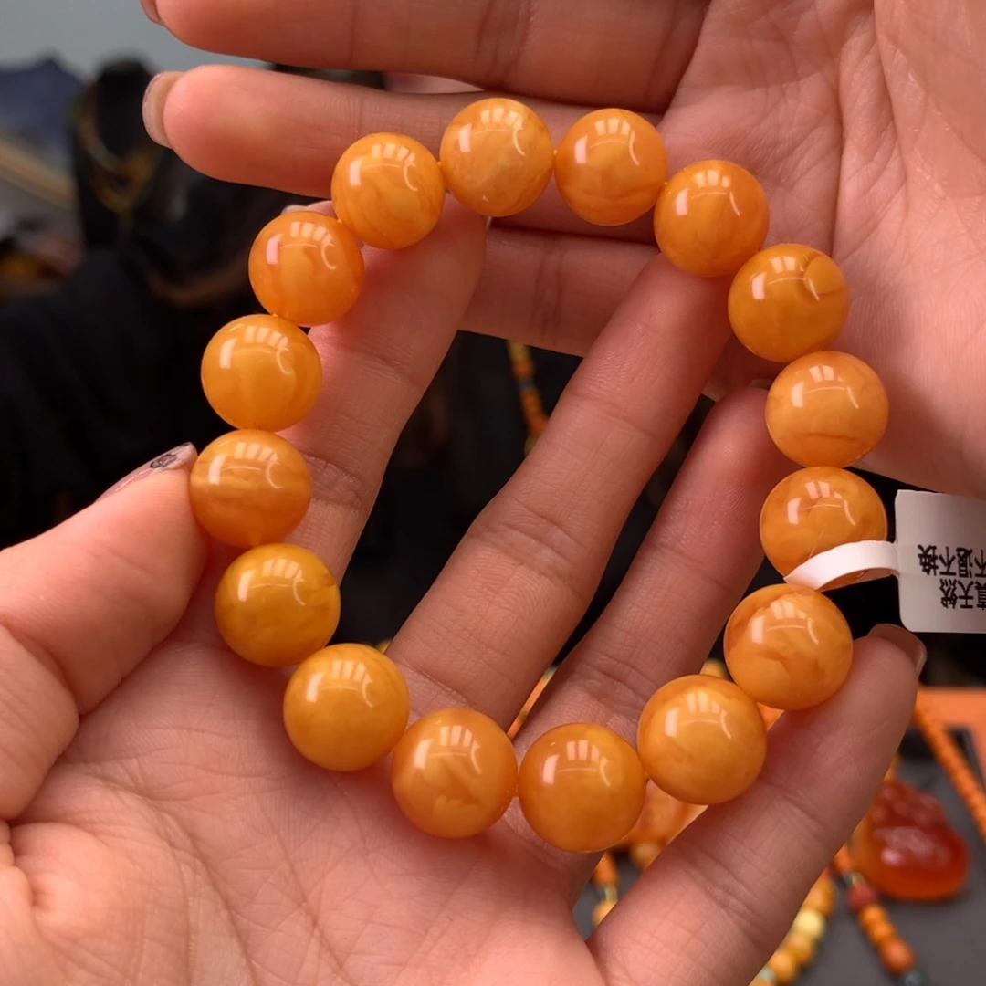 蜜蜡手串未镶嵌天然