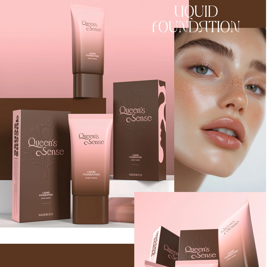 QueensSense温和保湿养肤粉底液轻薄持妆不脱妆养肤护肤水感水润