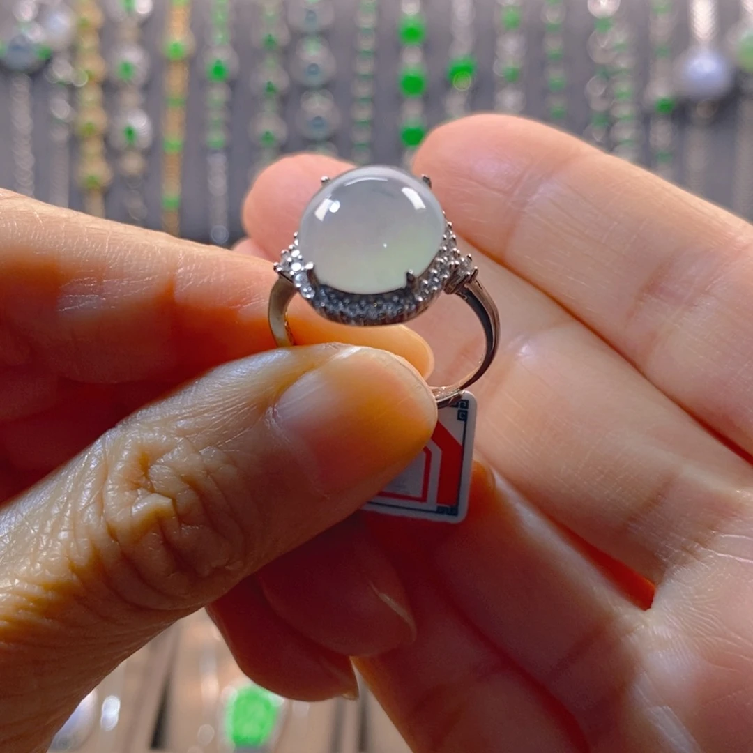 颈饰银S925镶嵌翡翠翡翠戒指