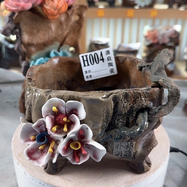 紫砂花盆景德镇陶瓷花盆004