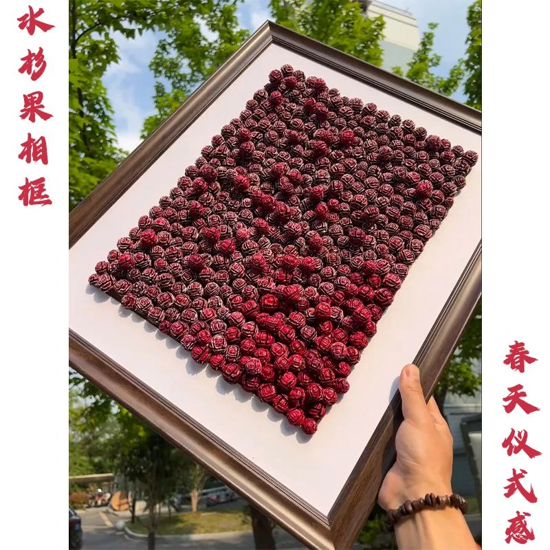 松果玫瑰收纳相框适合客厅玄关桌面手工diy装饰挂画