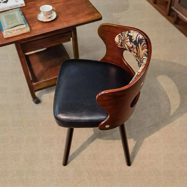 实木中式轻奢可旋转化妆椅卧室书房靠背书桌椅简约学习椅餐椅家用