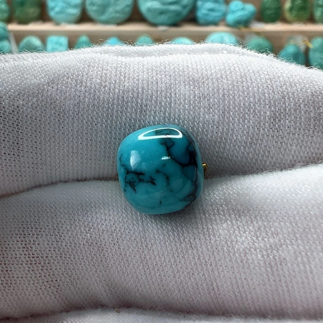 未镶嵌绿松石老型珠 9.7x9.1mm