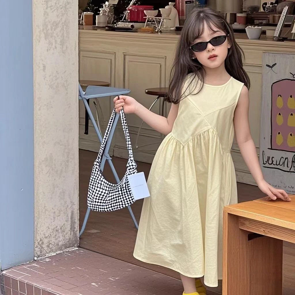 夏季新款女童夏装2025公主洋气背心儿童女孩连衣裙无袖裙子