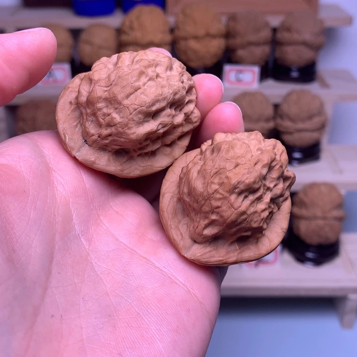 文玩核桃把件30荷叶金蟾37尺