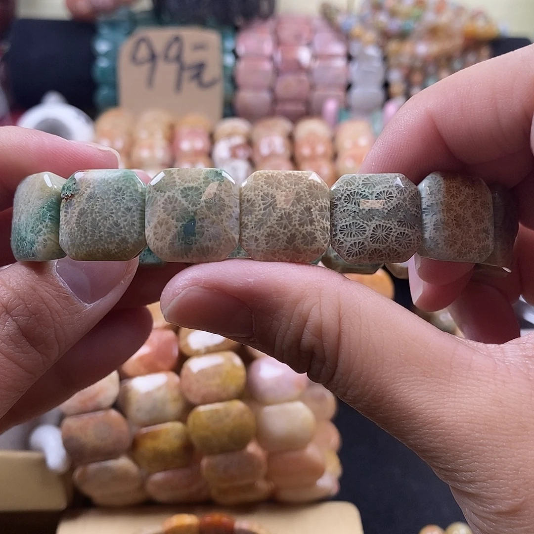 硅化珊瑚（珊瑚玉）未镶嵌手牌 上新 5号