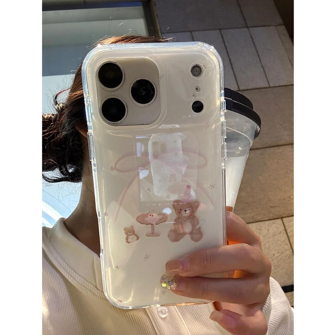 诚星泽蝴蝶结甜品小熊适用苹果17promax手机壳华为oppo小米vivo女