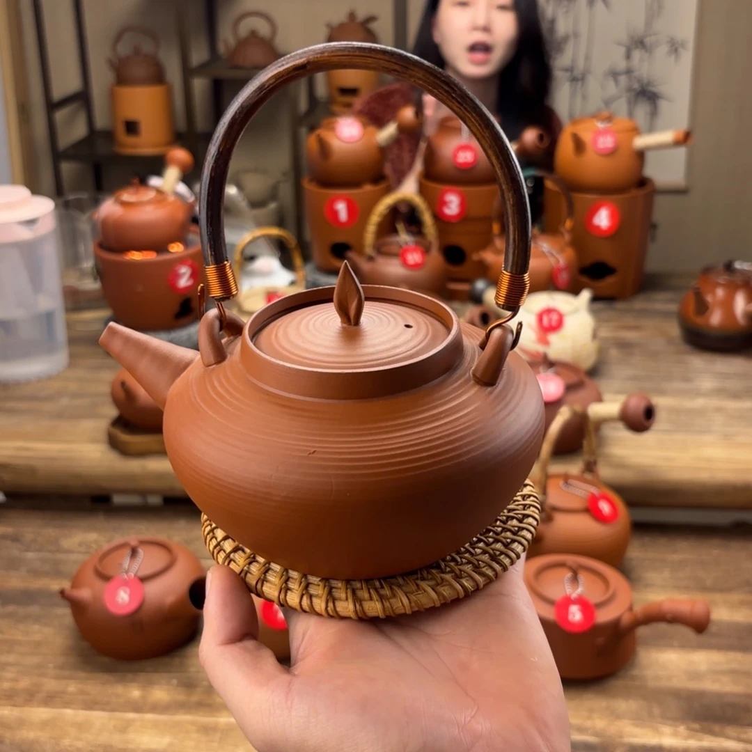 煮水煮茶甘甜 潮州砂佻壶 搭藤垫