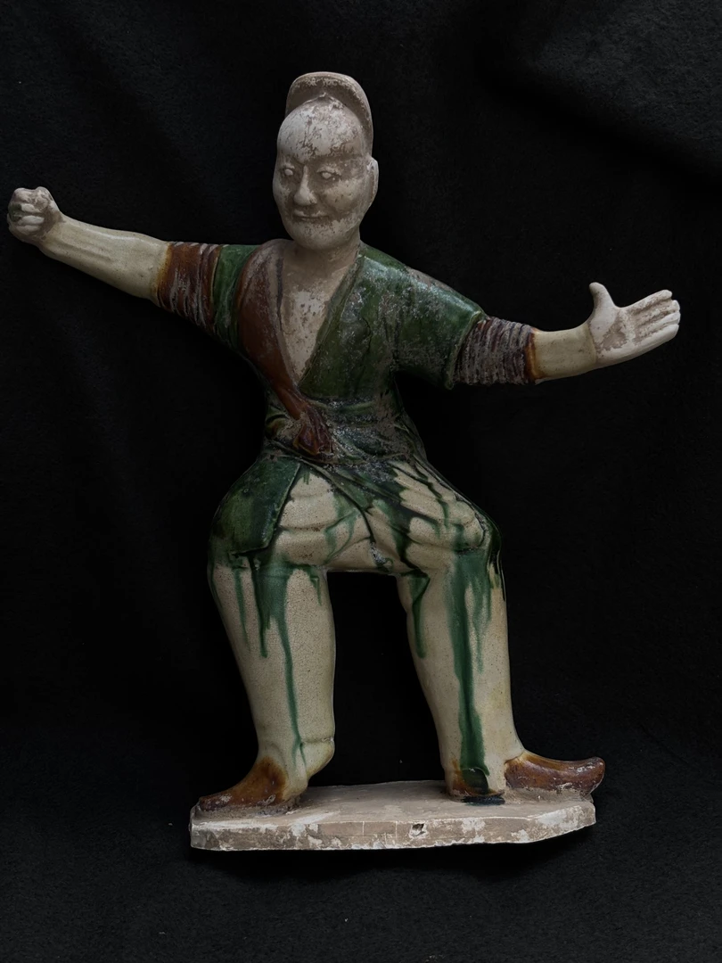 三彩人，蝇翅片，反银光