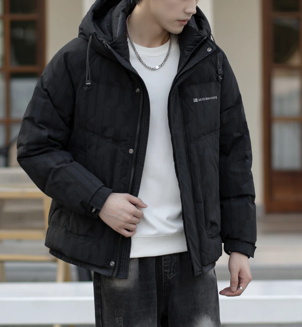 冬季新款时尚潮流户外百搭连帽加厚保暖外套#3110