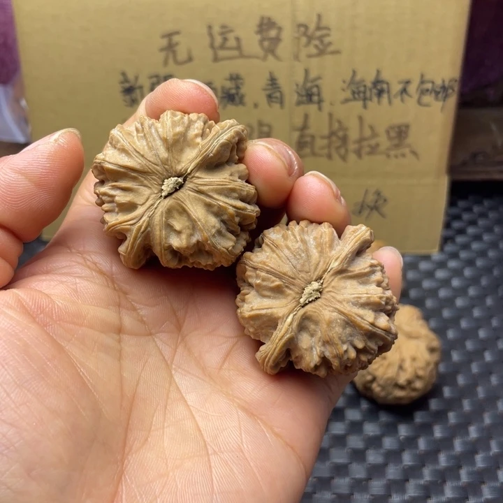鱼***儿文玩核桃吊坠白狮子有黄不退不换