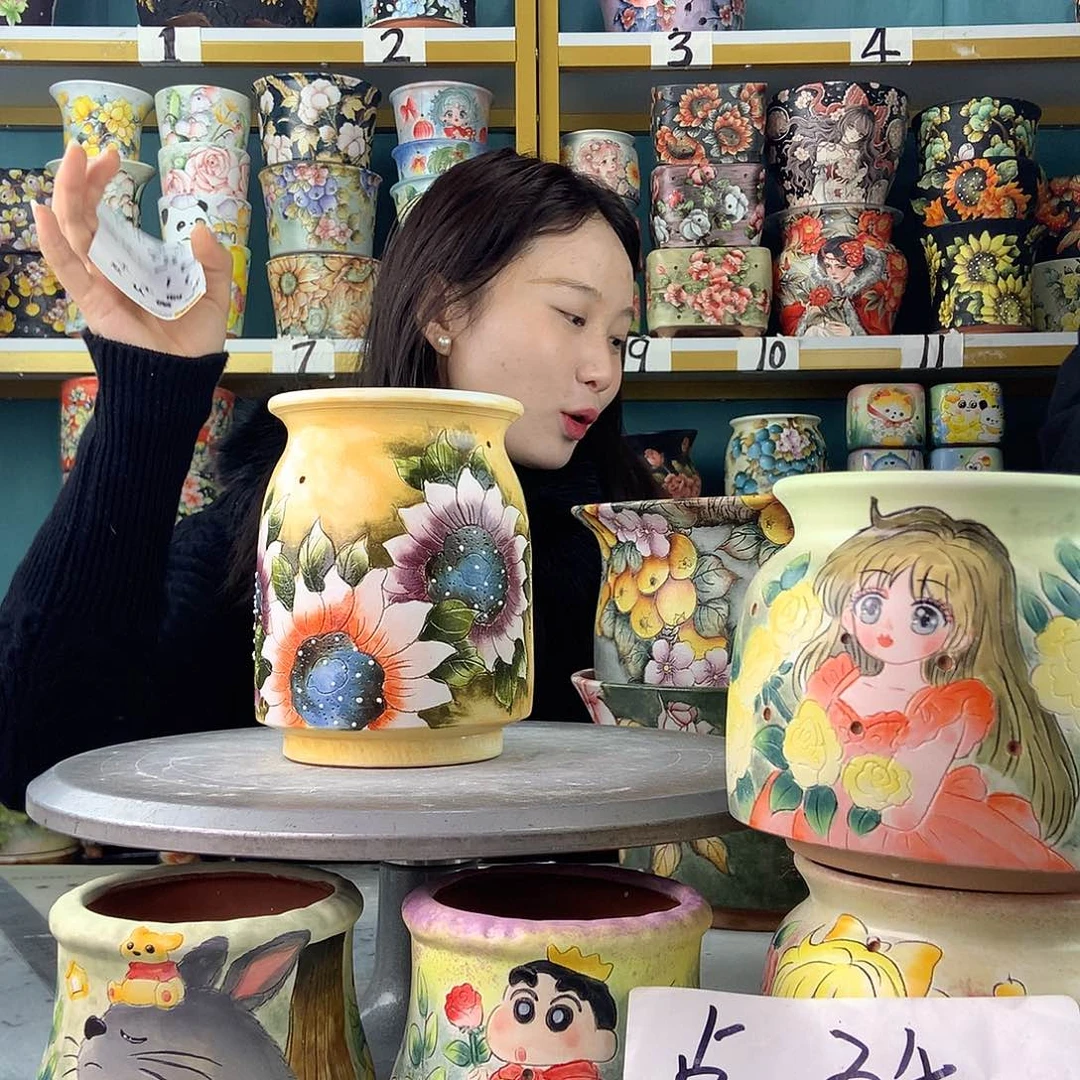 陶景德镇手工花盆79